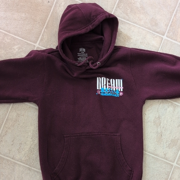 Burgundy Hoodie with Floral Graphic - Picture 3 of 4